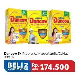 Promo Harga DANCOW Advanced Excelnutri 3 Madu, Vanila, Coklat per 2 box 800 gr - Carrefour