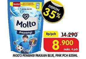 Promo Harga MOLTO Pewangi Blue, Pink 820 ml - Superindo