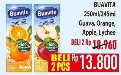 Promo Harga Buavita Fresh Juice Guava, Orange, Apple, Lychee 250 ml - Hypermart