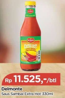 Promo Harga Del Monte Sauce Extra Hot Chilli 340 ml - TIP TOP