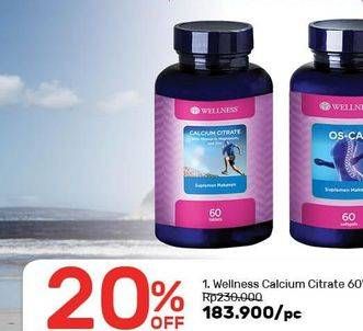 Promo Harga WELLNESS Calcium Citrate 60 pcs - Guardian