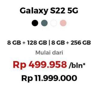 Promo Harga Samsung Galaxy S22 5G 8GB + 128GB, 8GB + 256GB  - Erafone