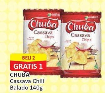 Promo Harga CHUBA Cassava Chips Sambal Balado 140 gr - Alfamart