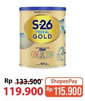 Promo Harga S26 Procal Gold Susu Pertumbuhan Vanilla 400 gr - Alfamart