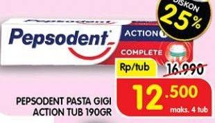 Promo Harga PEPSODENT Pasta Gigi Action 123 190 gr - Superindo