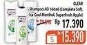 Promo Harga CLEAR Shampoo Complete Soft Care, Ice Cool Menthol, Super Fresh Apple 160 ml - Hypermart