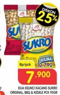 Promo Harga Dua Kelinci Kacang Sukro Original, BBQ, Kedele 100 gr - Superindo