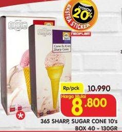 Promo Harga 365 Cone Es Krim Sugar, Sharp 10 pcs - Superindo