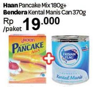 Promo Harga Haan Pancake Mix + Frisian Flag Susu Kental Manis  - Carrefour