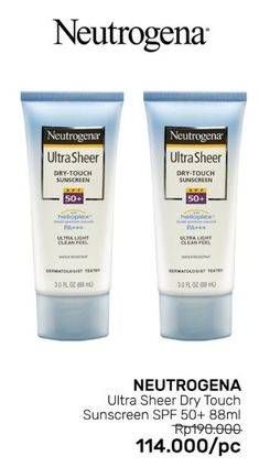 Promo Harga NEUTROGENA Ultra Sheer Dry-Touch Sunscreen SPF 50+ 88 ml - Guardian