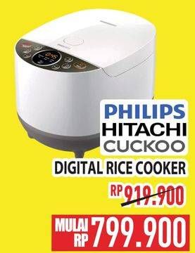 Promo Harga PHILIPS/ HITACHI/ CUCKOO Digital Rice Cooker  - Hypermart