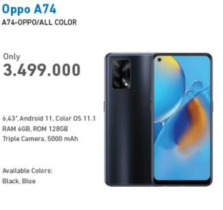 Promo Harga OPPO A74 Smartphone All Variants  - Electronic City