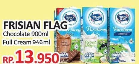 Promo Harga FRISIAN FLAG Susu UHT Purefarm Full Cream, Swiss Chocolate 900 ml - Yogya