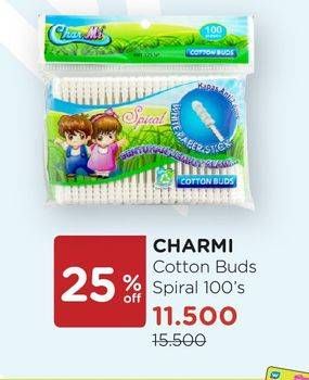 Promo Harga CHARMI Cotton Buds Spiral 100 pcs - Watsons