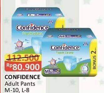 Promo Harga Confidence Adult Diapers Pants M10+2, L8+2 10 pcs - Alfamart