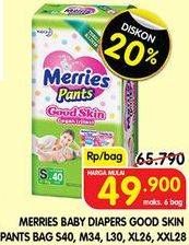 Promo Harga Merries Pants Good Skin M34, XXL28, L30, S40, XL26 26 pcs - Superindo