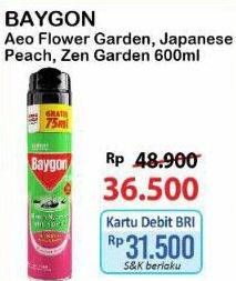 Promo Harga Baygon Insektisida Spray Flower Garden, Japanese Peach, Zen Garden 600 ml - Alfamart