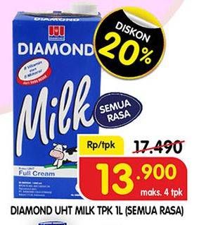 Promo Harga DIAMOND Milk UHT All Variants 1000 ml - Superindo