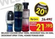 Promo Harga BELLAGIO Cologne Spray 100 mL, Deodorant Roll On 50 mL, Deodorant Spray 175 mL, Homme Pomade 80 g  - Superindo