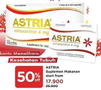 Promo Harga ASTRIA Astaxanthin 4mg  - Watsons