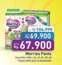 Promo Harga Merries Pants Good Skin M50, L44, XL38, XXL28 28 pcs - Hypermart