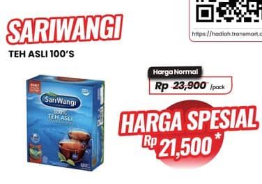 Promo Harga Sariwangi Teh Asli 185 gr - Carrefour