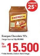 Promo Harga ENERGEN Cereal Instant Chocolate per 10 sachet 34 gr - Carrefour