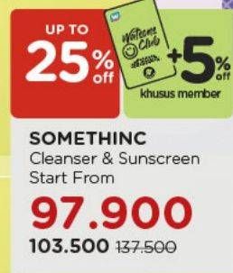 Promo Harga Somethinc Cleanser/Sunscreen  - Watsons