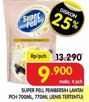 Promo Harga SUPER PELL Pembersih Lantai 770 ml - Superindo