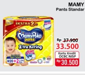 Promo Harga Mamy Poko Pants Xtra Kering M20+2 22 pcs - Alfamart