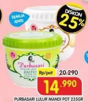 Purbasari Lulur Mandi 235 gr Diskon 26%, Harga Promo Rp14.990, Harga Normal Rp20.290