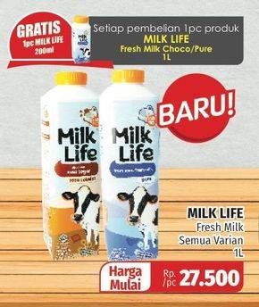 Promo Harga MILK LIFE Fresh Milk All Variants 1 ltr - Lotte Grosir