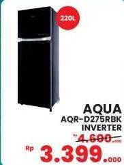 Promo Harga Aqua AQR-D275 Kulkas 2 Pintu Freezer Atas  - Yogya