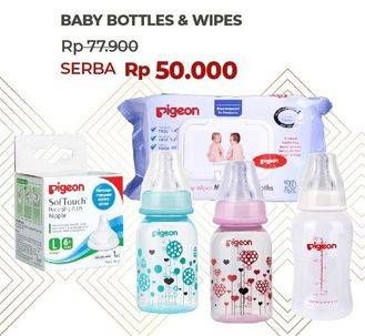 Promo Harga PIGEON Baby Bottles & Wipes  - Carrefour