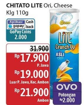 Promo Harga Chitato Lite Crunch Up Asli, Cheese 110 gr - Alfamidi