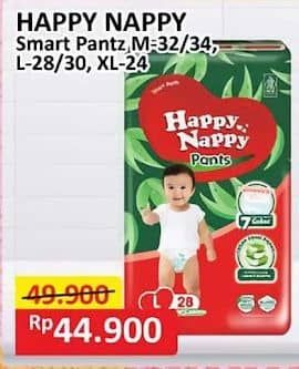 Promo Harga Happy Nappy Smart Pantz Diaper XL24, M34, M32, L30, L28 24 pcs - Alfamart