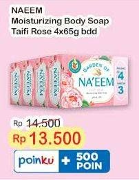 Promo Harga NAEEM Moisturizing Body Soap Taifi Rose per 4 pcs 65 gr - Indomaret