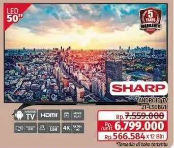 Promo Harga Sharp 2T-C50BG1i | LED TV 50"  - Lotte Grosir