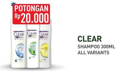Promo Harga Clear Shampoo All Variants 300 ml - Hypermart