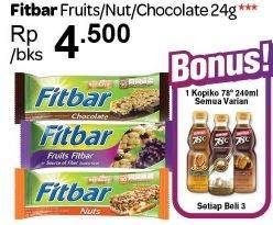 Promo Harga FITBAR Makanan Ringan Sehat Fruit, Nut, Chocolate 24 gr - Carrefour