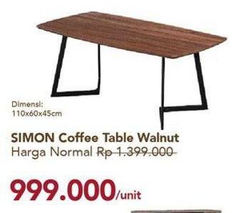 Promo Harga Simon Coffee Table  - Carrefour