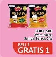 Promo Harga SOBA Snack Mie Sedap Ayam Bakar, Sambal Balado 24 gr - Alfamidi