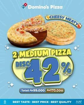 Promo Harga 2 Medium Pizza  - Domino Pizza