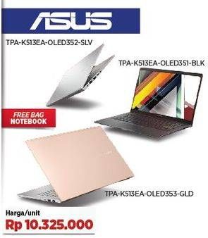 Promo Harga Asus Vivobook K513EA-OLED Laptop 352 Silver, 351 Black, 353 Hearty Gold  - COURTS