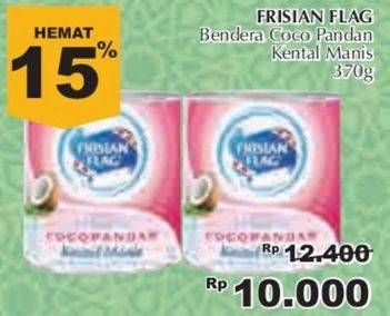 Promo Harga FRISIAN FLAG Susu Kental Manis Coco Pandan 370 gr - Giant