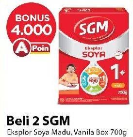 Promo Harga SGM Eksplor Soya 1-5 Susu Pertumbuhan Madu, Vanila 700 gr - Alfamart