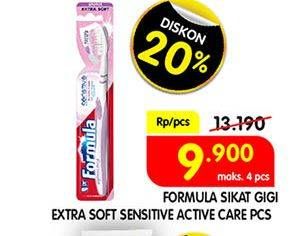 Promo Harga FORMULA Sikat Gigi Sensitive Active Care Extra Soft 1 pcs - Superindo