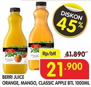 Promo Harga BERRI Juice Orange, Mango, Classic Apple 1 ltr - Superindo