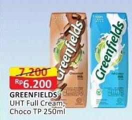 Promo Harga Greenfields UHT Choco Malt, Full Cream 250 ml - Alfamart