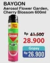 Promo Harga BAYGON Insektisida Spray Flower Garden, Cherry Blossom 600 ml - Alfamart